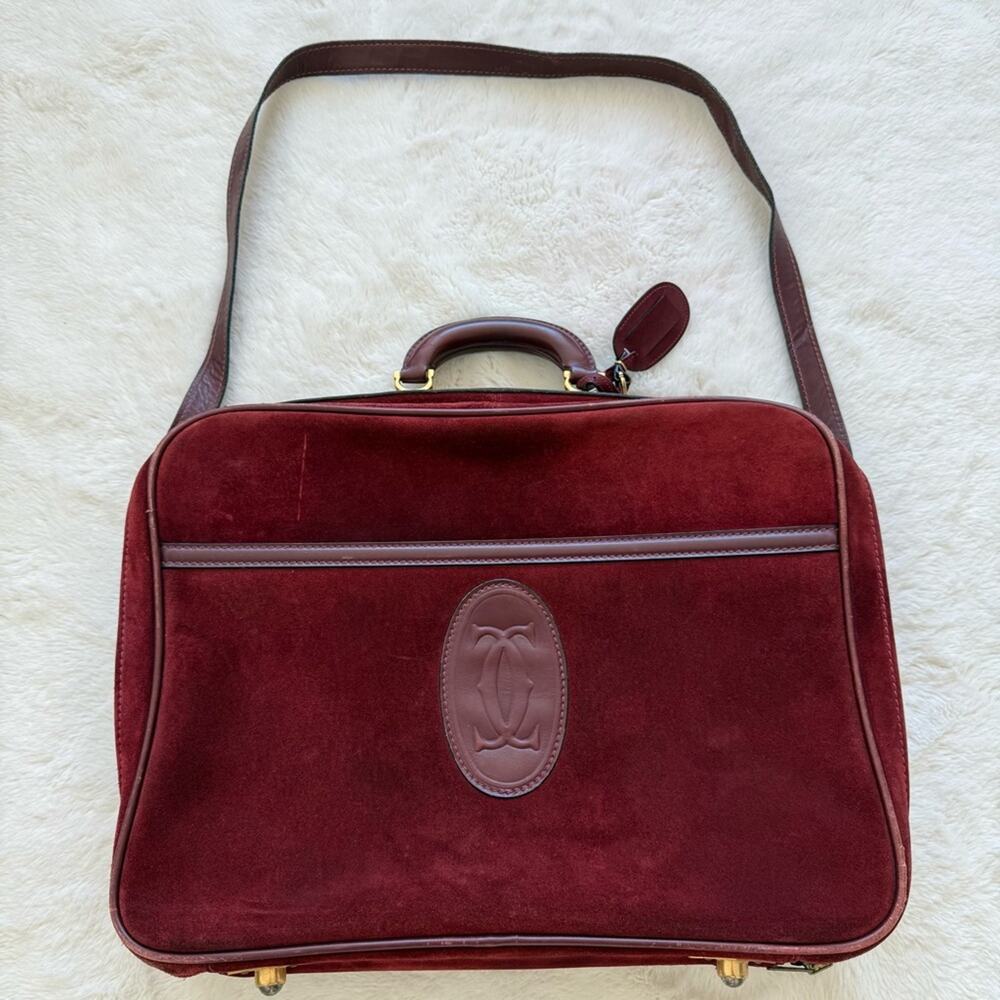 Cartier Vintage Must Trunk Travel Business Shoulder Bag Authentic